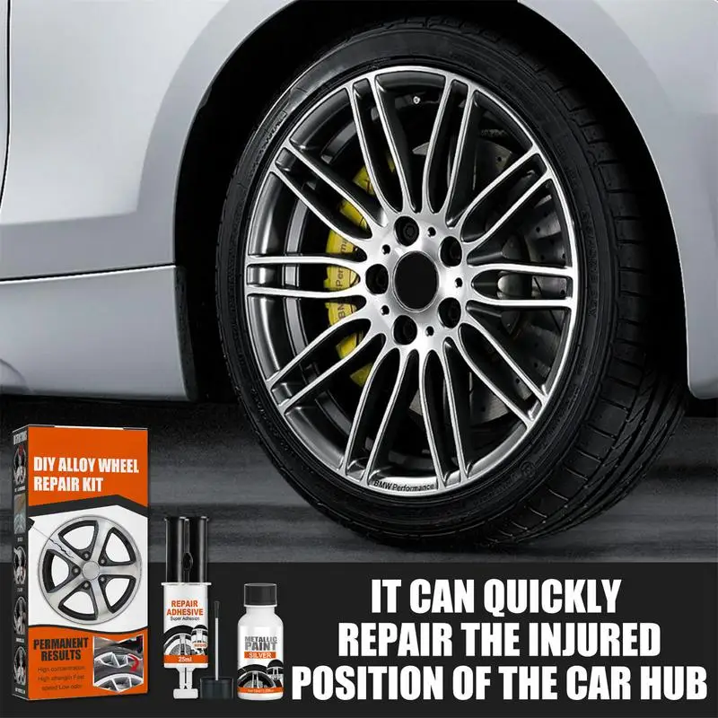 ﻿   ชุดเครื่องมือฟื้นฟูล้อโลหะผสมชุดซ่อมล้อสําหรับยาง Scratch Anti-Rust ซ่อมล้อชุดกาว Scratch Repair กาว