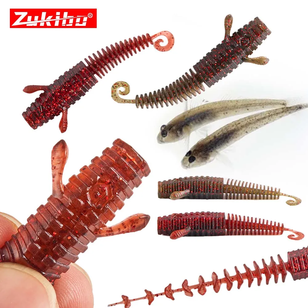 

ZUKIBO 8/9pcs Floating Stick Worm Soft Plastic Lure 55/65/75mm Shrimp Artificial Fishing Bait Carp Bass Silicone Swimbait