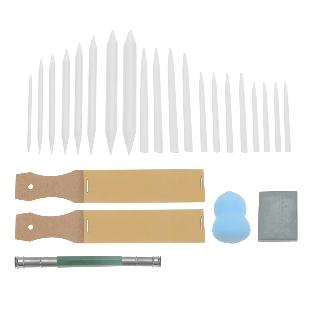 

25Pcs Art Drawing Stumps Sketch Tools Blending Charcoal Eraser Extender Sandpaper for Textures Shadows Sketch Tool