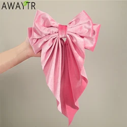 AWAYTR-horquilla de pajarita drapeada para niña, pinzas para el pelo de terciopelo hechas a mano, accesorios para el cabello para niña, regalo de Festival de Año Nuevo, tocado de San Valentín