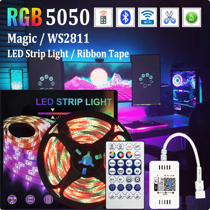 RGB WS2811 12V Waterproof LED Strip Pixels Dream Light With IC Chip 5050 SMD Flexible Ribbon Tape 5M 10M 20M Phone APP Control