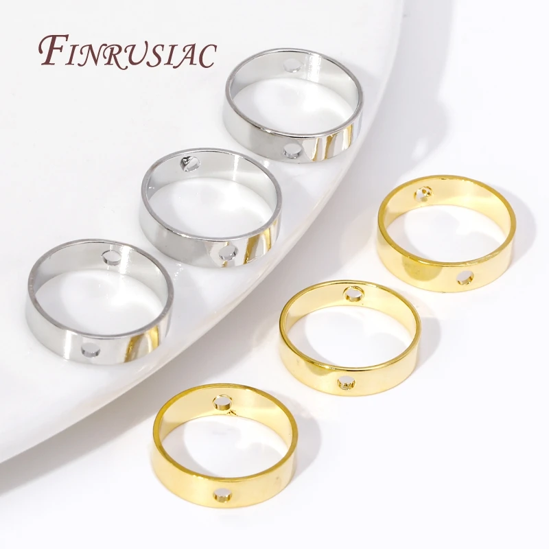 18K Gold Plated Connect Beads Frame Ring Through Hole Bead Circle For DIY Beading Earring Jewelry Making Supplies