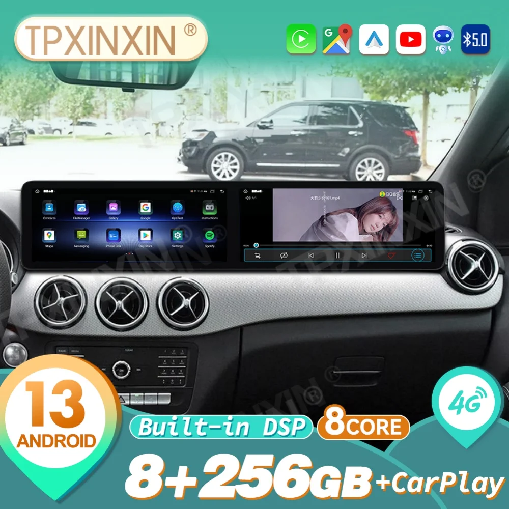 

12.3 inch Dual Screen Android Carplay Car Radio For Mercedes-Benz B 2014~2019 Navigation Autoradio DSP GPS Car Multimedia Player