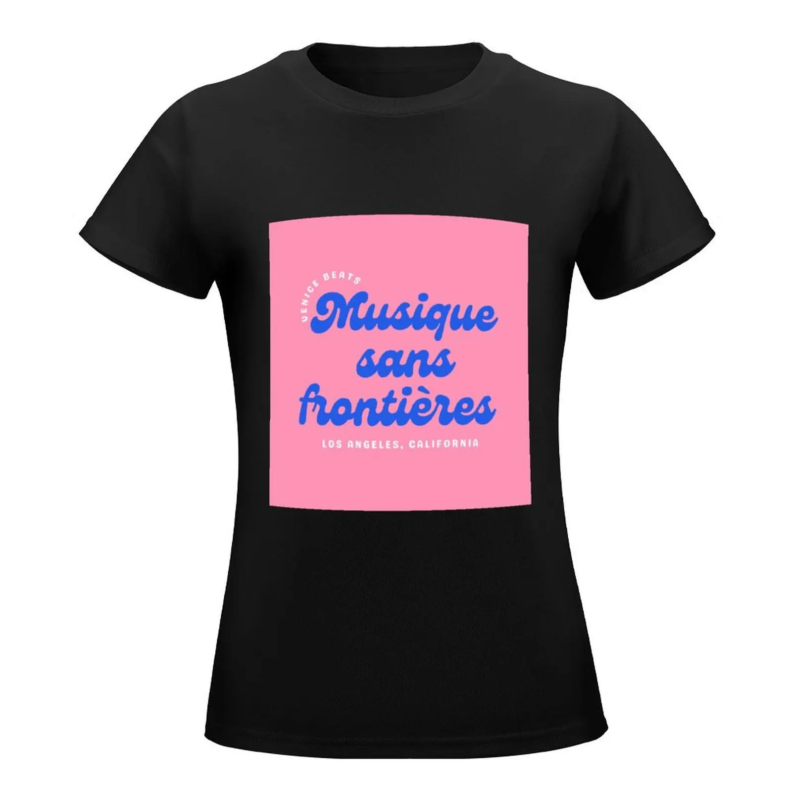 Venice Beats Musique Sans Frontières Pink Merch T-Shirt summer tops korean fashion cat shirts for Women