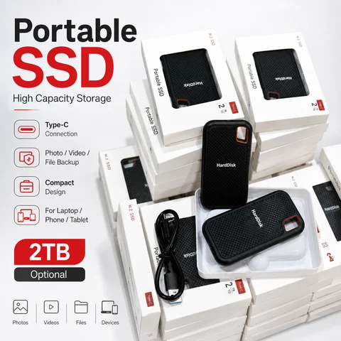Compact Portable Hard Drive External SSD 1TB USB Type-C Storage Drive for Laptop Phone Work Files with Fast Transfer