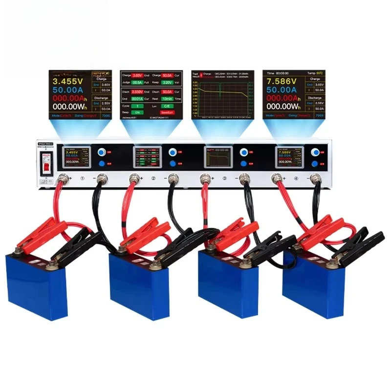 5V50A new energy vehicle lithium battery cell tester 4-channel charger discharge multi-channel lithium battery capacity tester