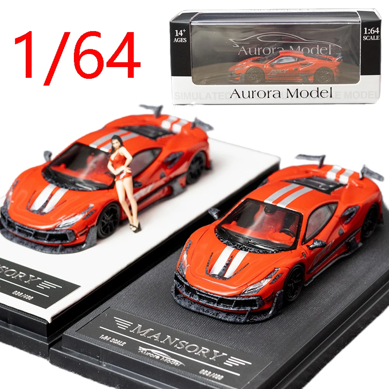 Diecast 1/64 Ferrari F8XX MANSORY Modified Supercar Model Alloy Ferrari F8XX MANSORY Car Model Static Collection Display Piece