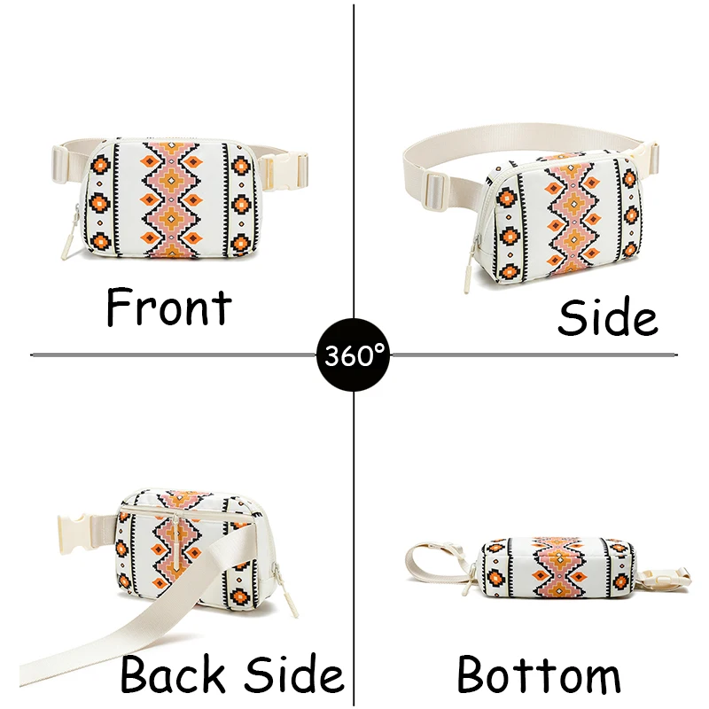 Aztec Pattern Fanny Packs for Women Men Crossbody Bag Waist Packs Belt Bag Waist Pouch with Adjustable Strap for Travel Outdoors