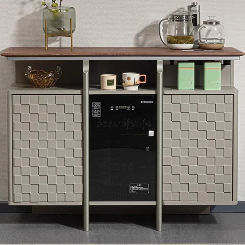 

High-value solid wood tea bar machine household automatic health care with disinfection cabinet water dispenser side cabinetL