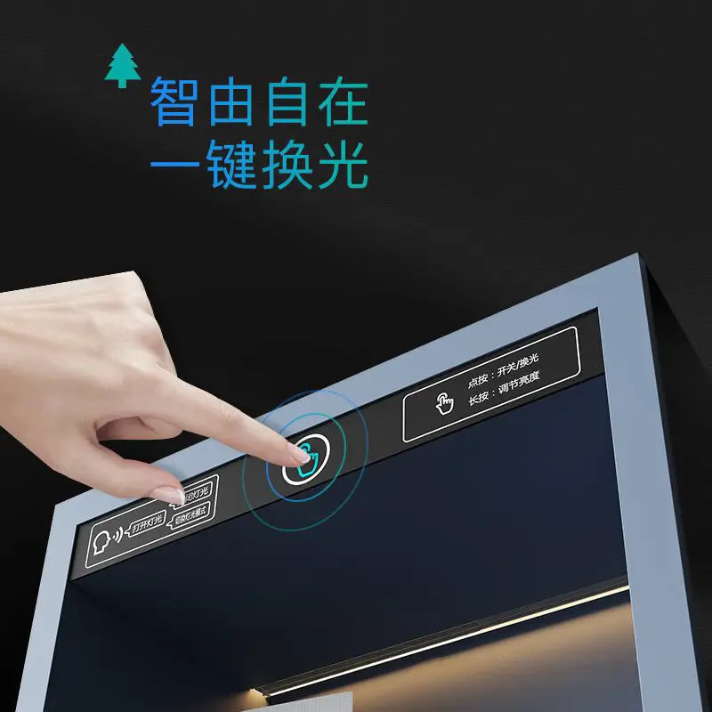 Smart voice technology, stainless steel niche touch lighting, embedded bathroom and toilet storage rack, TV cabinet decoration