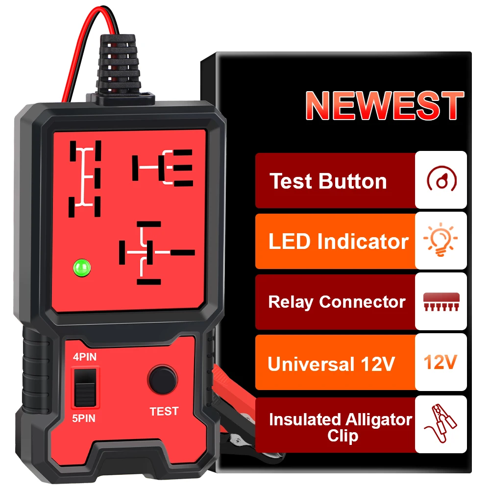 Auto Relais Tester Spannung Tester Automotive Elektronische Relais Tester LED Anzeige Licht Universal 12V Auto Batterie Checker