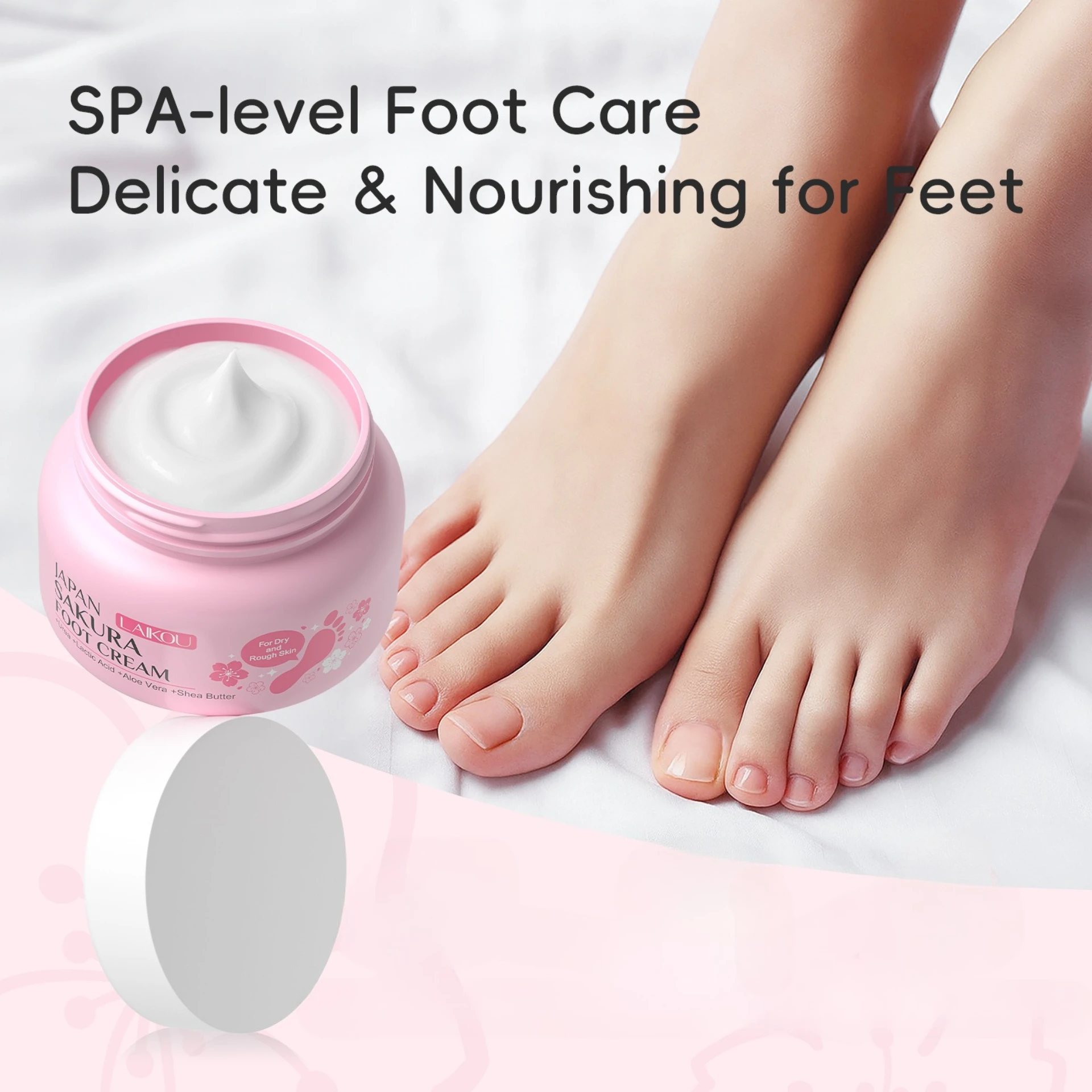 Lecco Cherry Blossom Foot Cream 60g Foot Care Hydrating Moisturizing Anti-drying Crack Moisturizing Improve Rough Skincare