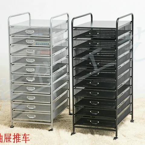Reinforced drawer trolley, filing cabinet, storage cabinet, multi-layer debris finishing rack