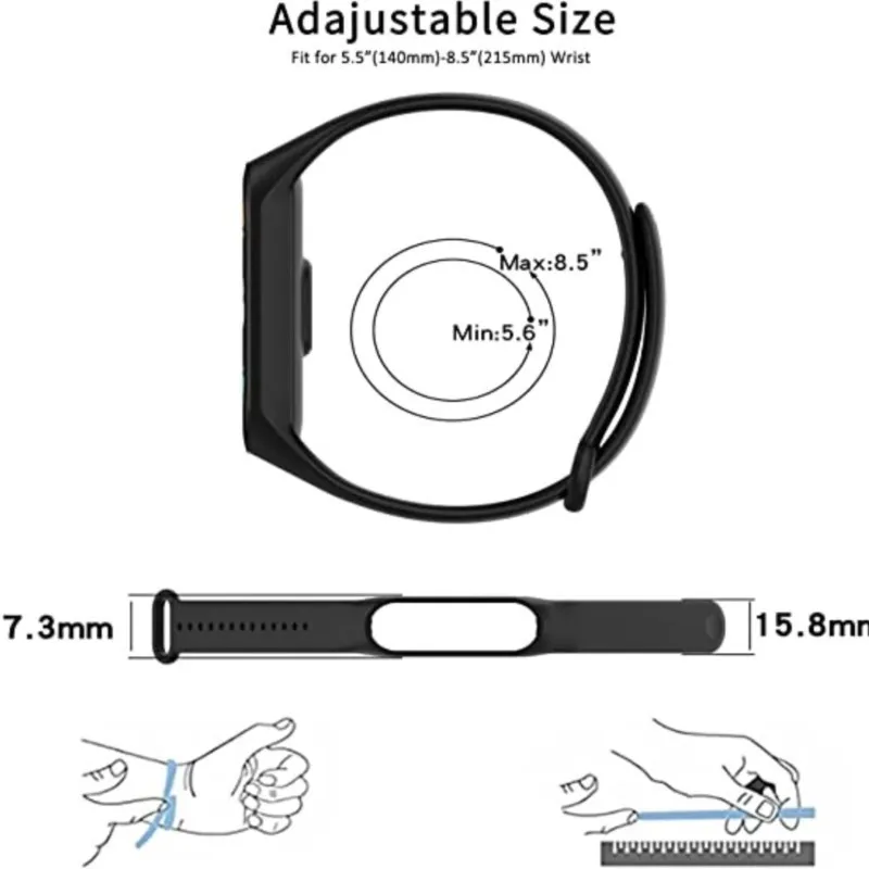 Pulseiras de relógio para xiaomi mi band 7 pulseira esporte silicone miband relógio inteligente substituição pulsera correa mi band 7 6 5 7 4 3 cinta