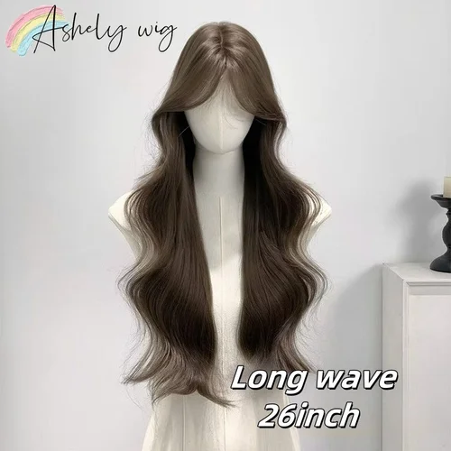 Peluca marrón miel para mujer, peluca de pelo largo ondulado, pelucas sintéticas de fibra de alta temperatura, pelucas naturales elegantes para uso diario
