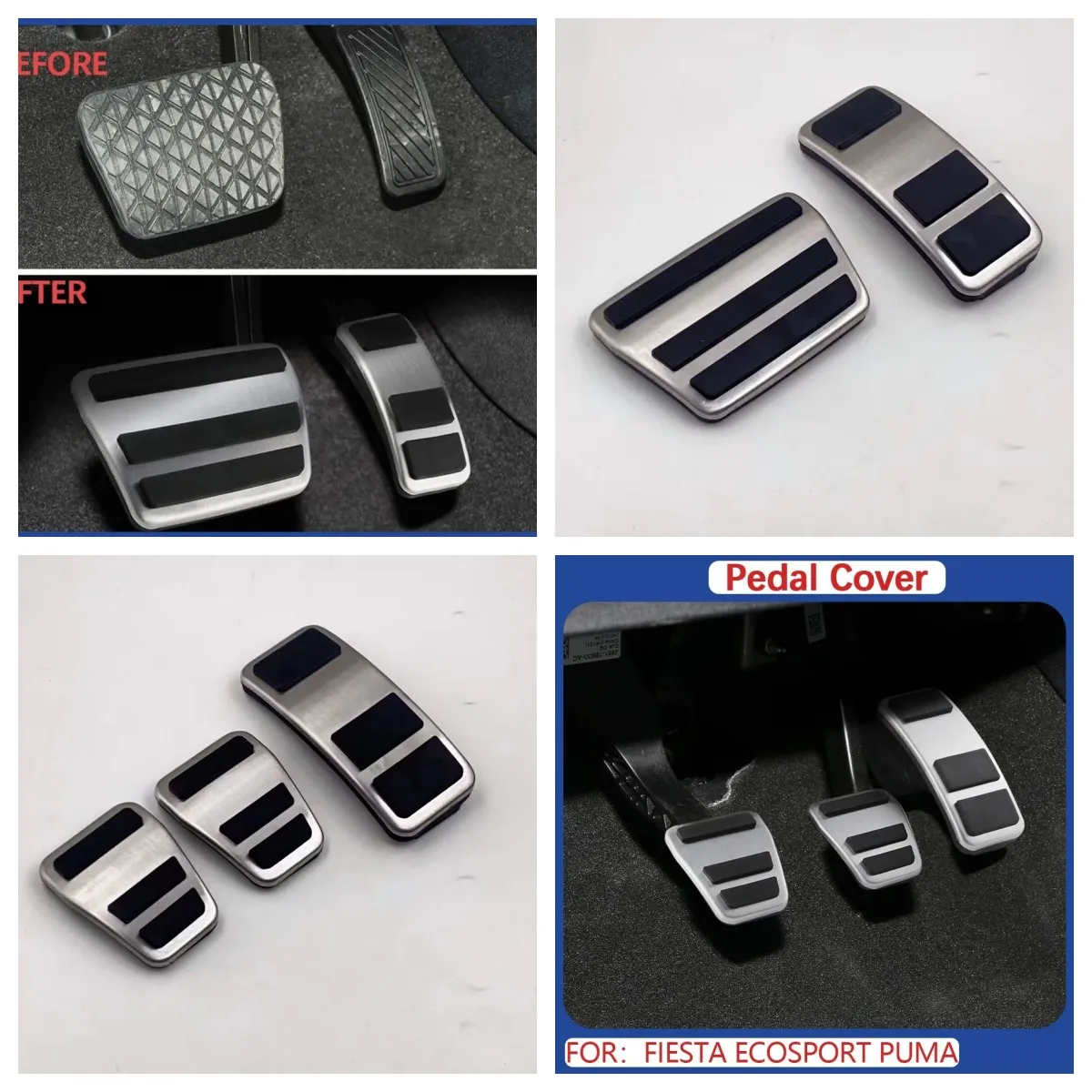 Für Ford Fiesta 2013-2022 Ecosport 2012-2023 Puma 2019 2020 Auto Gaspedal Abdeckung Gas kraftstoff Bremse Nicht-Slip Pad Zubehör