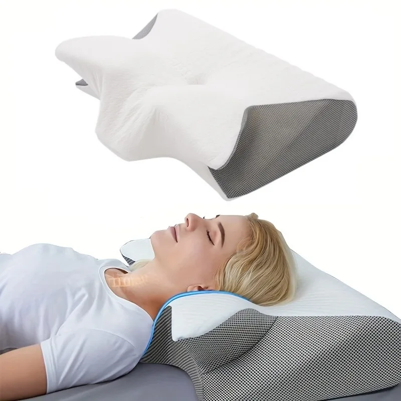 

Orthopedic Memory Foam Pillow Slow Rebound Memory Soft Pillow Butterfly Shaped Relax Cervical Neck for Side Back Sleeper