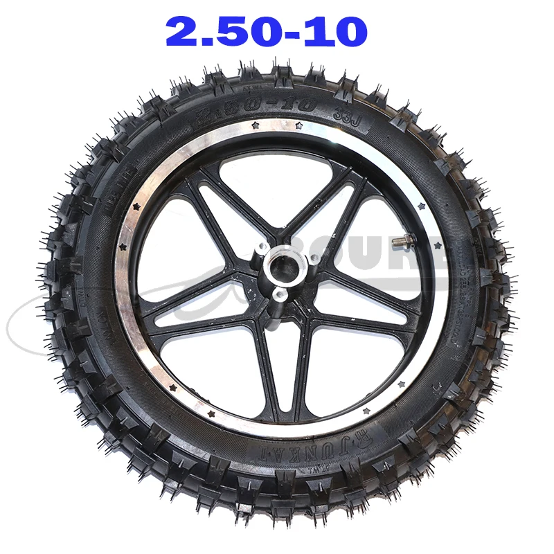 

2.50-10 Tire Front And Rear Wheel Hub 10 Inch Cross Country Motorcycle 43-49cc Apollo Pit Bike