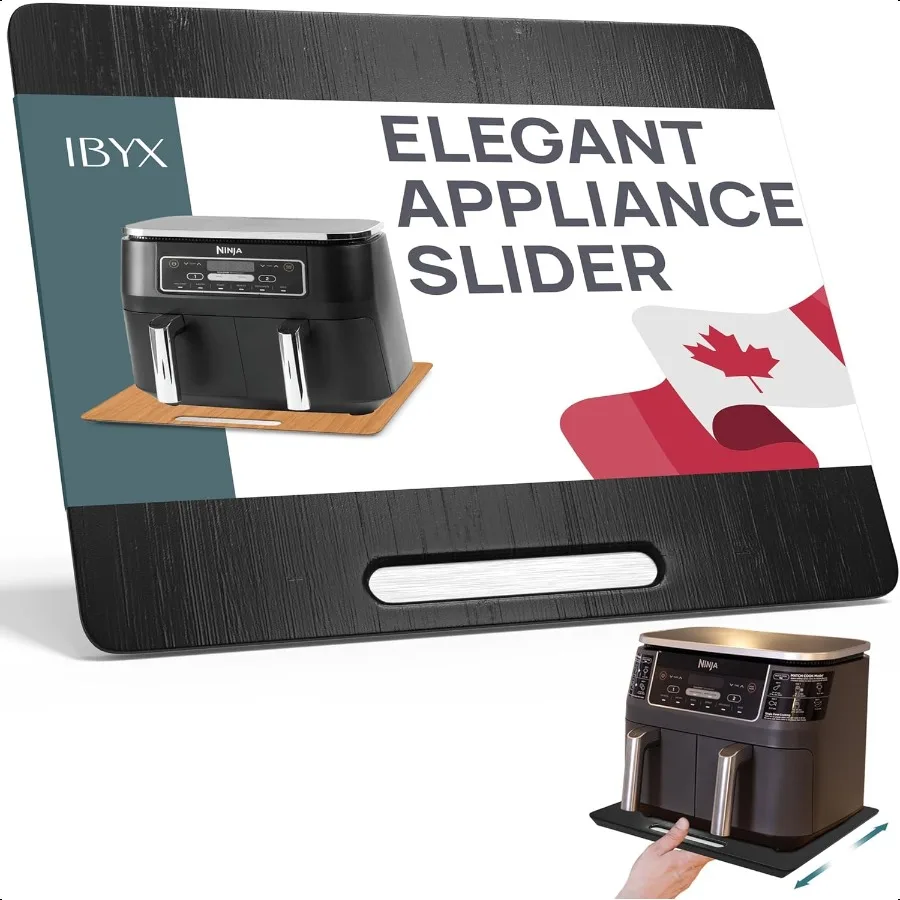 

Ibyx Elegant Sliding Tray for Your Coffee Maker Heavy Kitchen Appliances Sturdy Slides Easily from Under The Cabinet Black 16 W