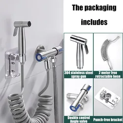 Personal Care Hand Held Spray Portable Bidet Toilet Sprayer Dual Control Angle Valve Stainless Steel Bathroom Accessories Bidets