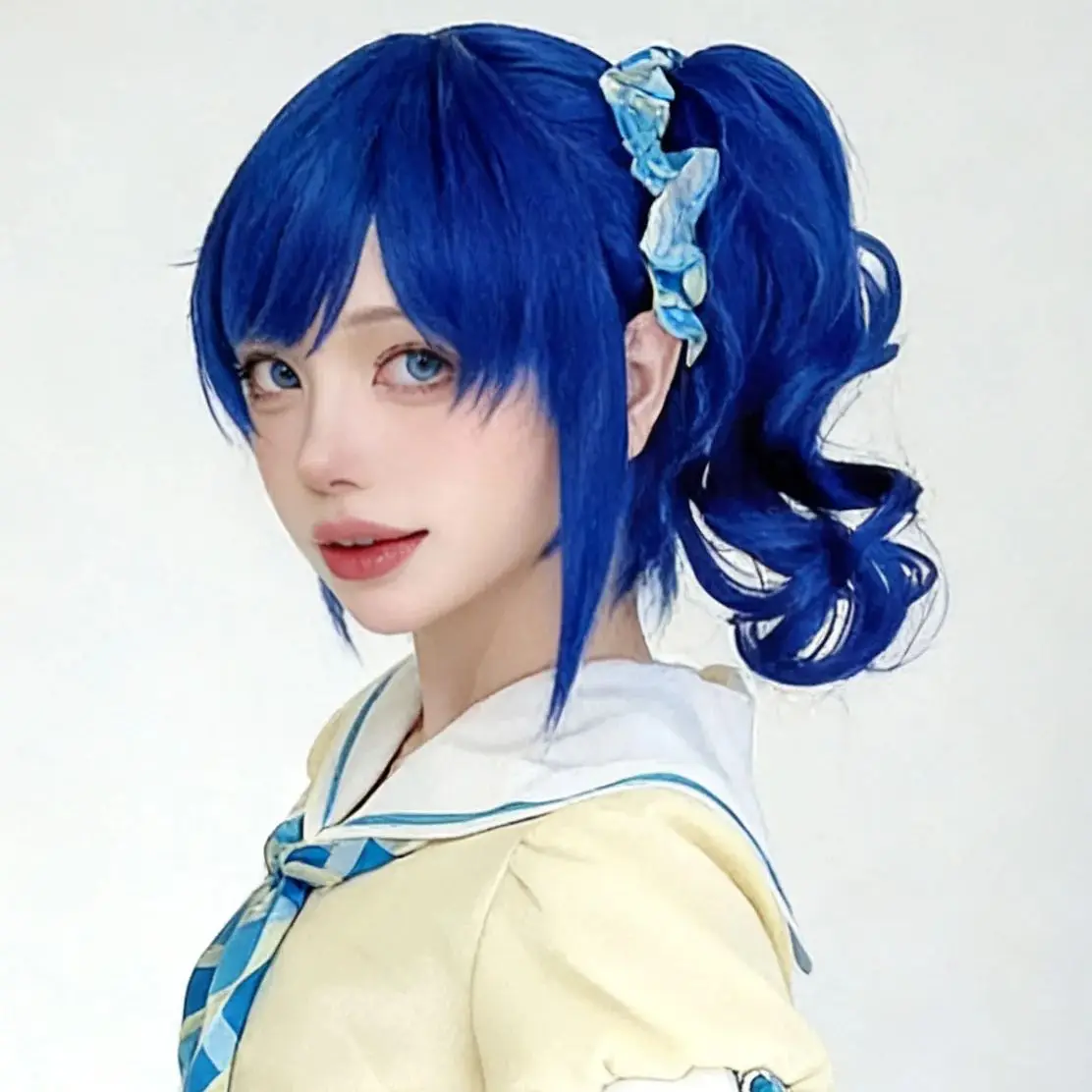 

Anime Aikatsu Series Kiriya Aoi Cosplay Wig 45Cm dark blue short hair Synthetic Wig+Wig cap Party Halloween Wig