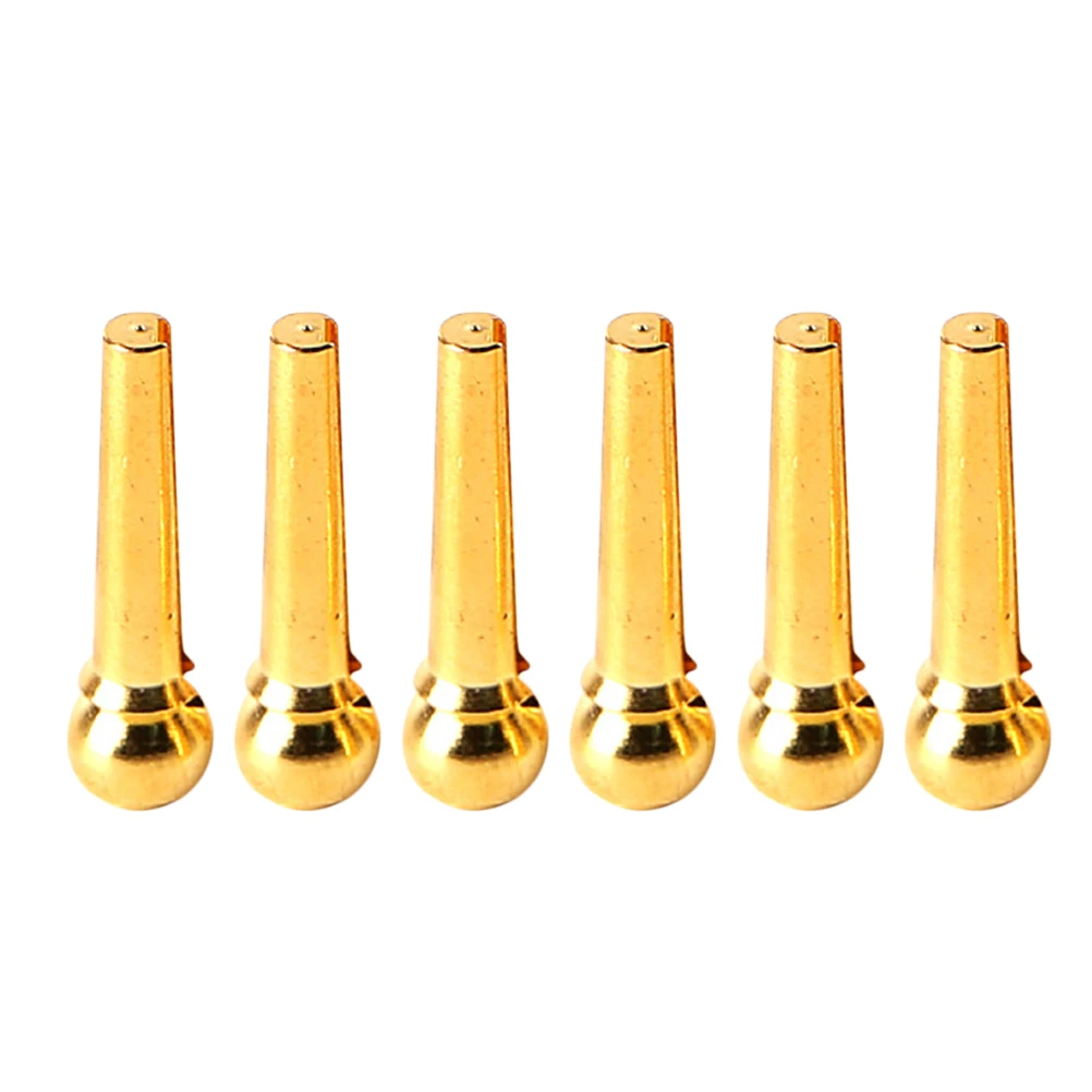 

6 Pcs Acoustic Guitar Bridge Pins Stringed Cone Metal Guitars Replacement Input