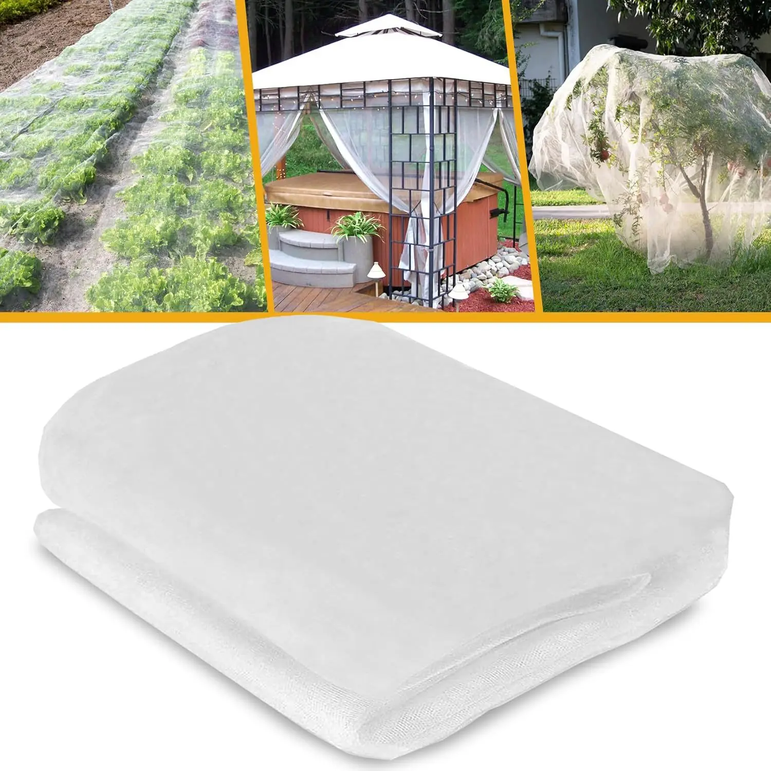 DIY 2.4m Outdoor Gazebo Mosquito Screen Sheer Mesh Netting Pergola Canopy Curtain Garden Insect Repellent Net