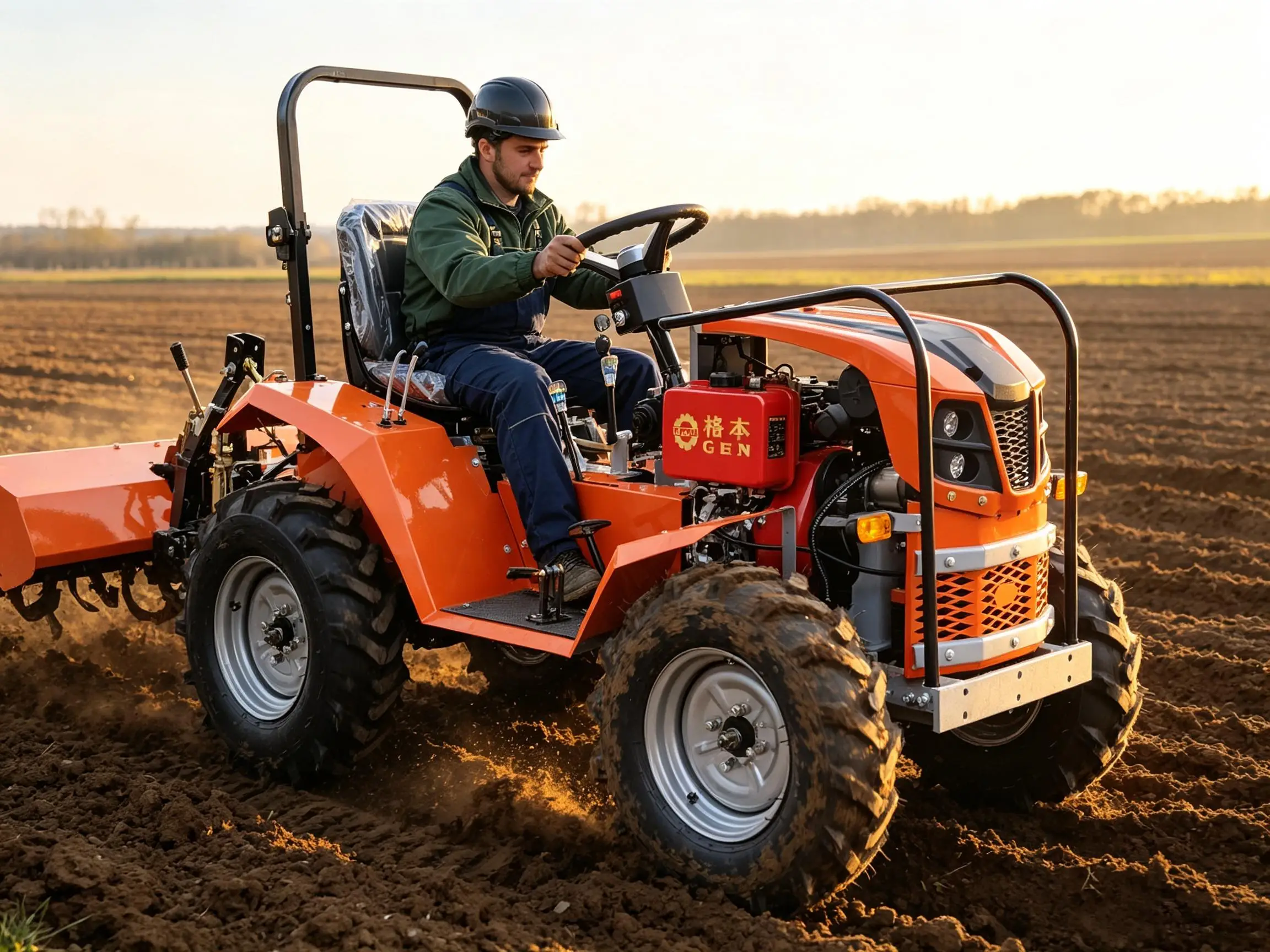 44HP Farm Diesel Tractor PTO Three Point Hitch With Sprayer Bulldozer Loader for Agricultural Garden Operation