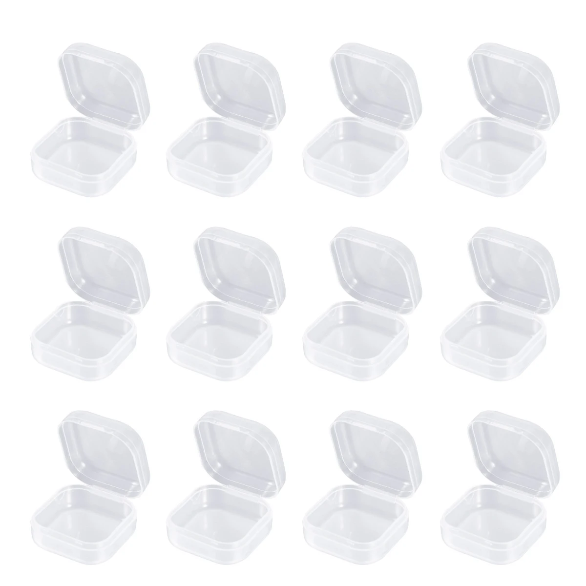 

Plastic Small Box Transparent Storage Container Square Mini Organizer Case for Craft Beads Photos Travel Leakproof Durable PP