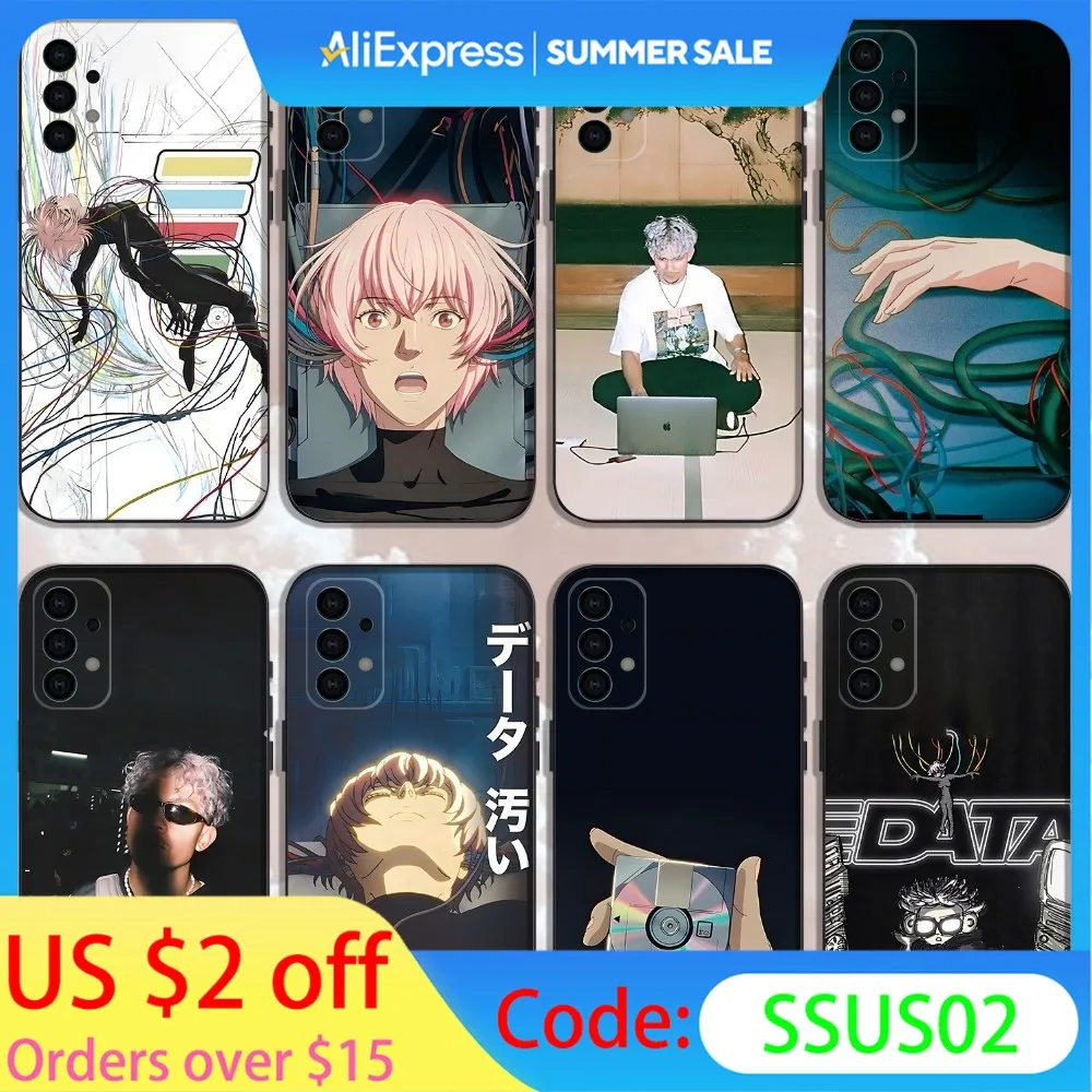 

T-Tainy D-DATA Singer Phone Case For Samsung Galaxy A13,A21s,A22,A31,A32,A52,A53,A71,A80,Soft Black Shell