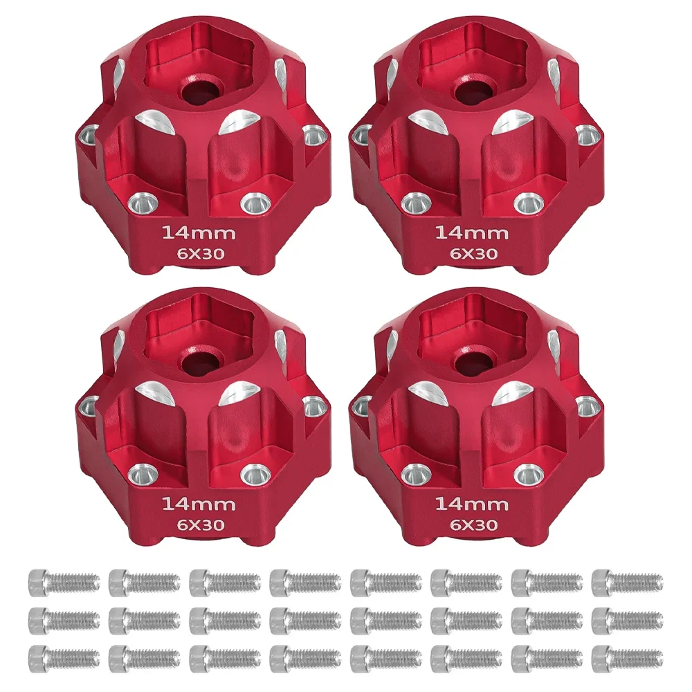 4 Pcs Aluminum 6x30 to 14mm Hex Adapter RC Car Accessories for 1/10 Proline Arrma Senton Granite Upgrade Parts