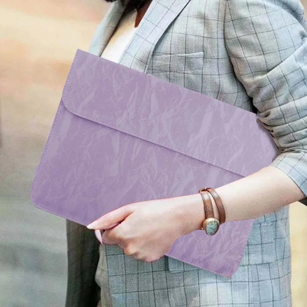 Magnetic Closure 14inch Laptop Bags Envelope Design Waterproof Laptop Sleeve Pouch Faux Leather Lightweight Notebook Sleeve