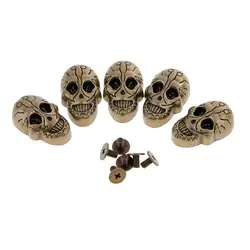 5Pcs/Set Screwback Studs Skull Head Spike Spots Spots Punk Belt Bag Leathercraft Clothes Shoes Decoration Rivets