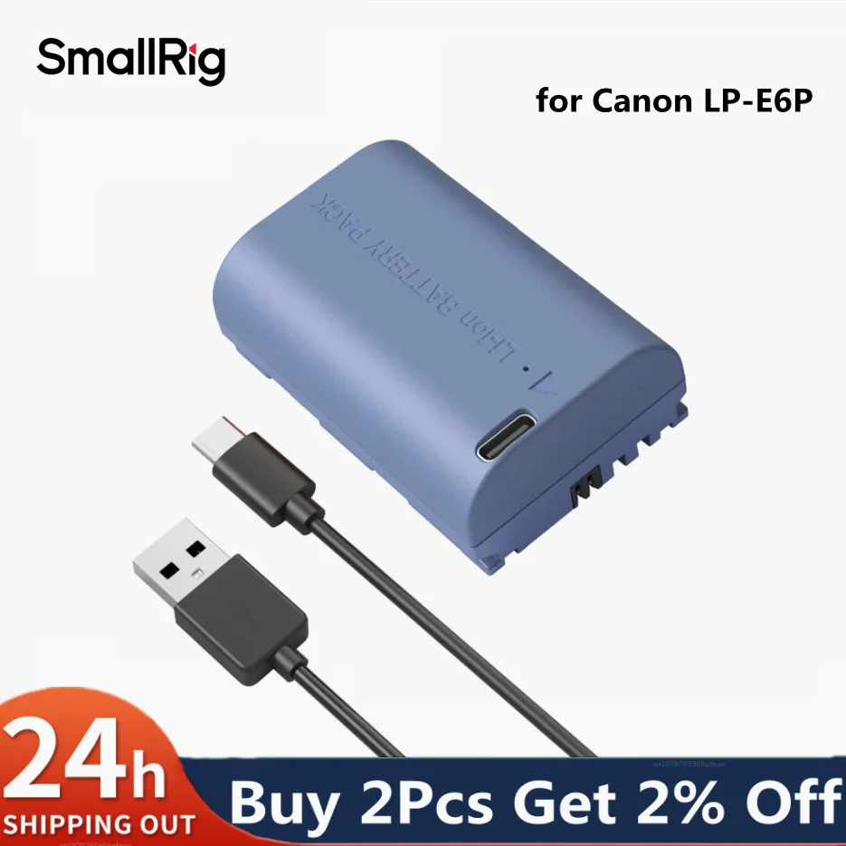 Batería de cámara SmallRig para Canon LP-E6P batería para Canon EOS 5D/6D/7D Mark series XC15 EOS 70D R5C 5DS 5406 5407