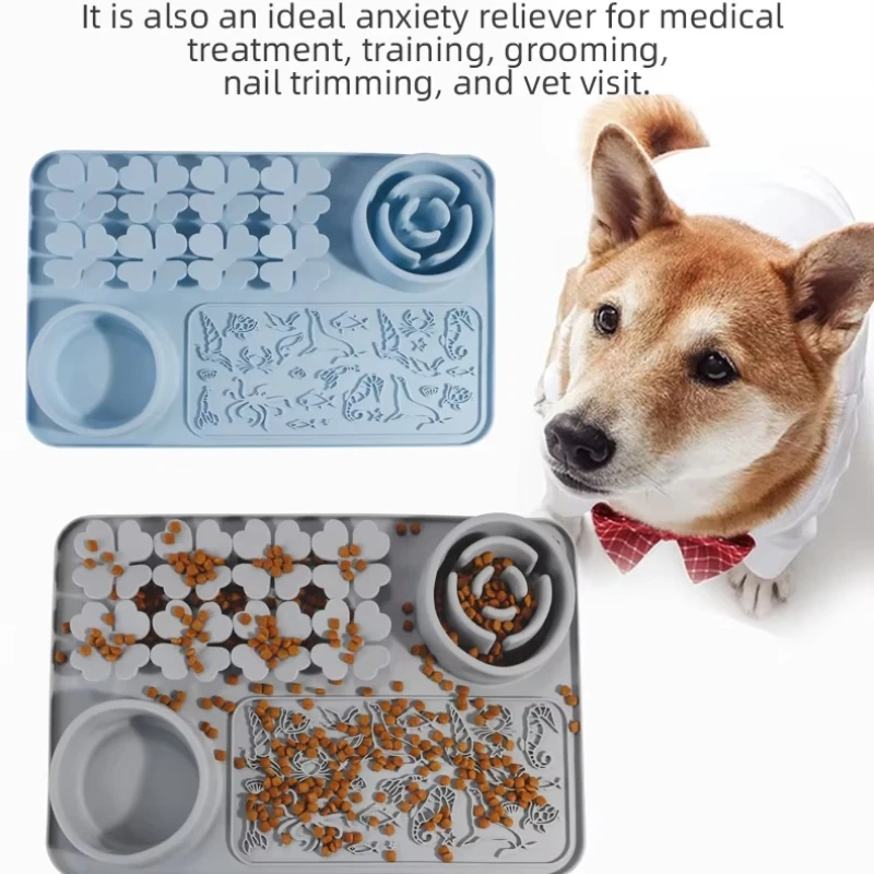 

Deluxe Rectangle Multifunctional Pet Licking Food Pad Fun Pet Slowly Eating Silicone Pad Dog Pet Pad