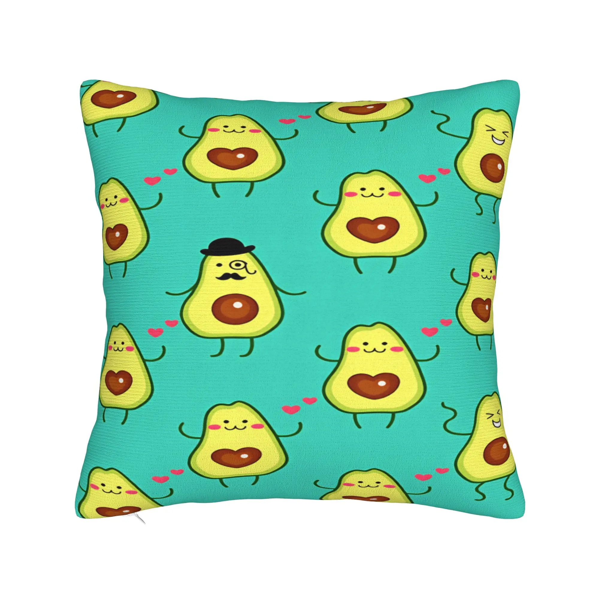 Pillow Cover Cartoon Avocado Character  Morden Pillow Case For Living Room Chair Pillowcases