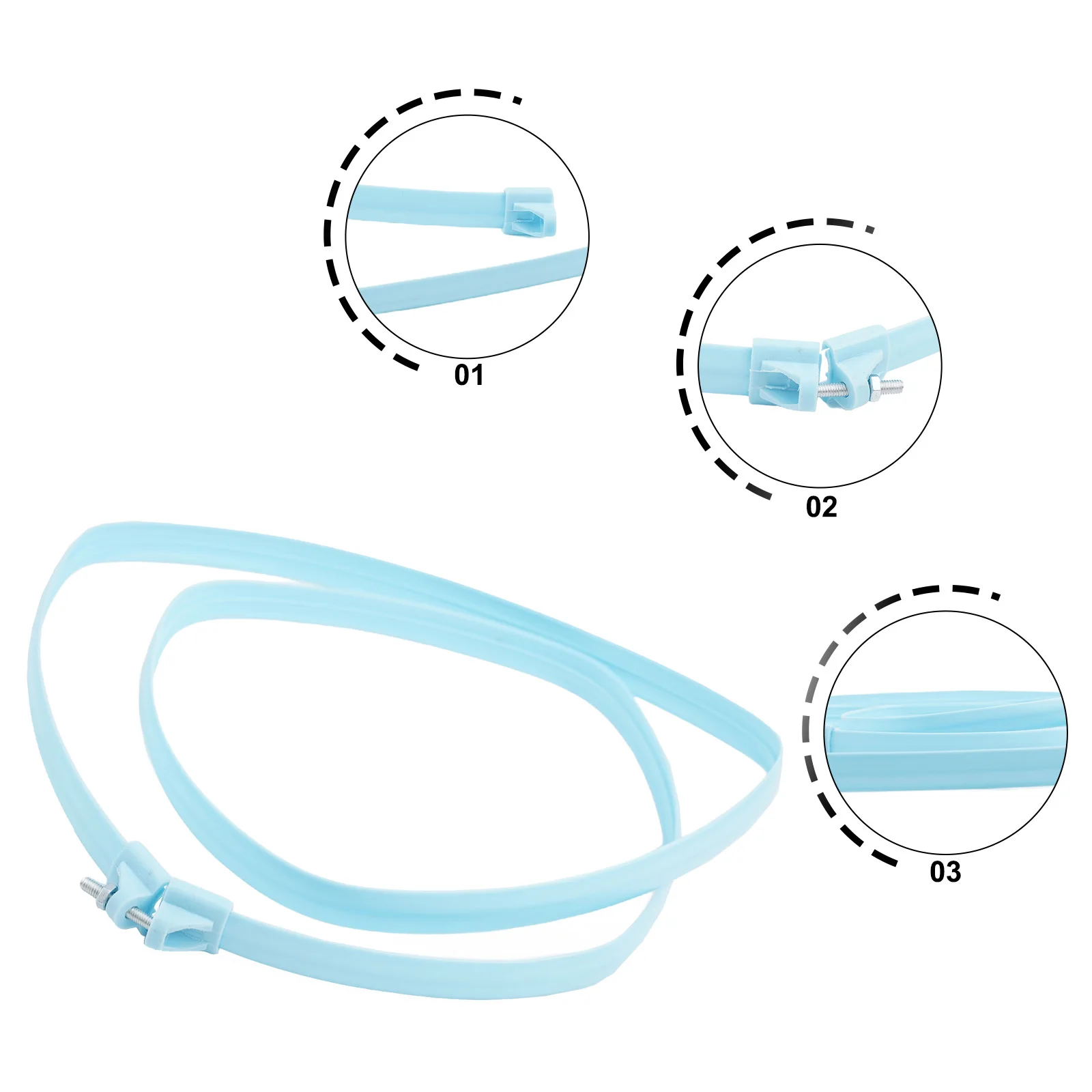 

Brand New Fixed Mesh Ring Electric Fan Grille 127.5cm Unfolded Length 14 Inches 2 Pcs Plastic White/blue/black