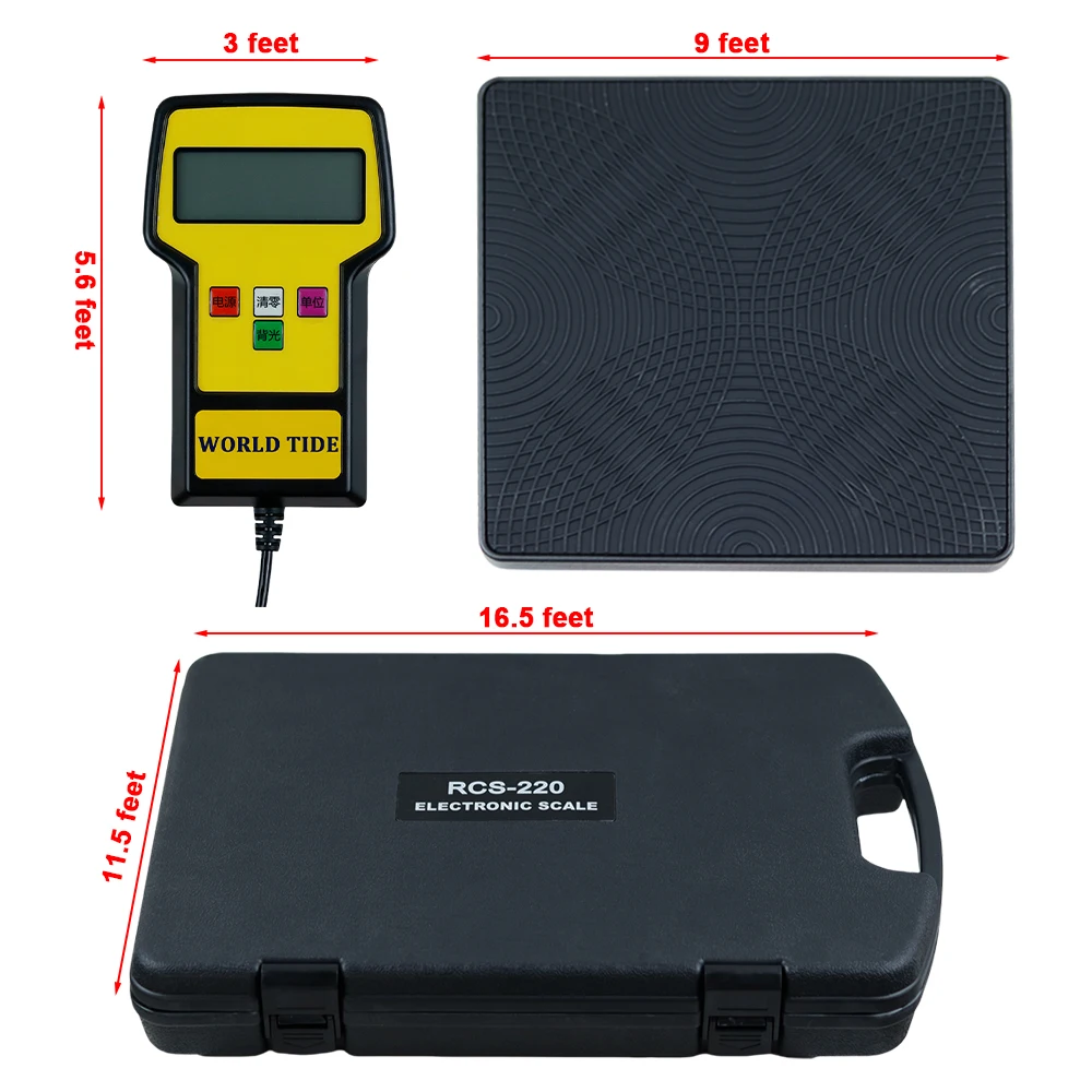 Refrigerant Filling Electronic Scale RCS-220 Weighing Tool High Precision Portable Refrigerant Freon Liquid Scale