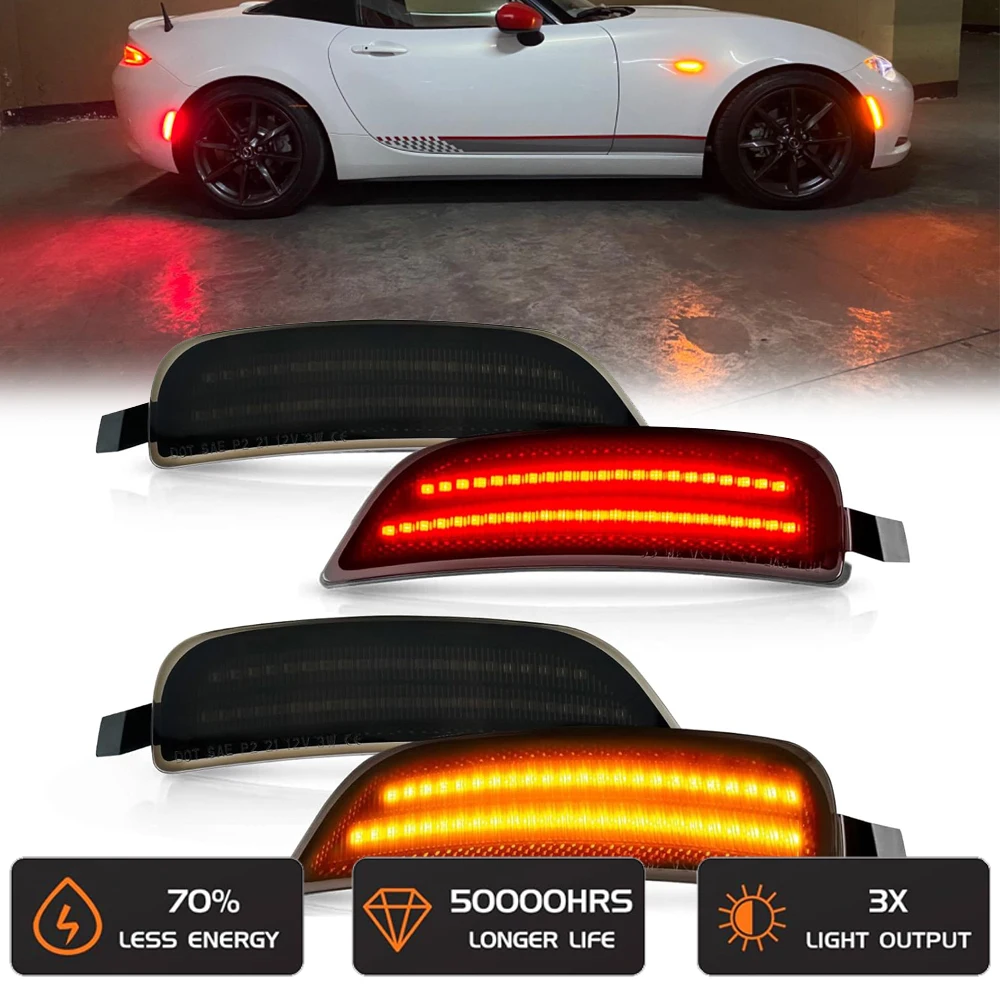 

4pcs Front Rear Fender LED No Flashin Side Marker Light for Mazda Miata MX-5 2016-2022 Auto Parts Accessories Indicator