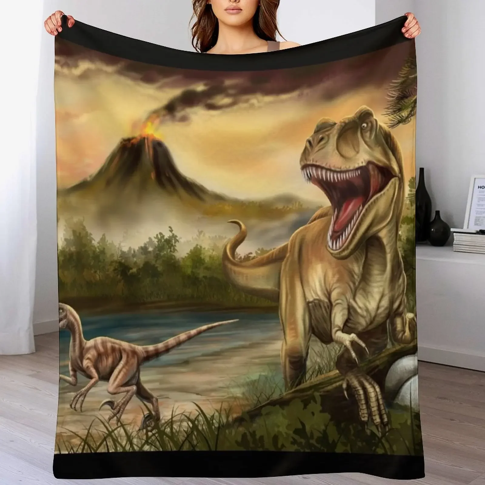 Predator Dinosaurs Throw Blanket Breathable Lightweight Blanket for Adults Kids