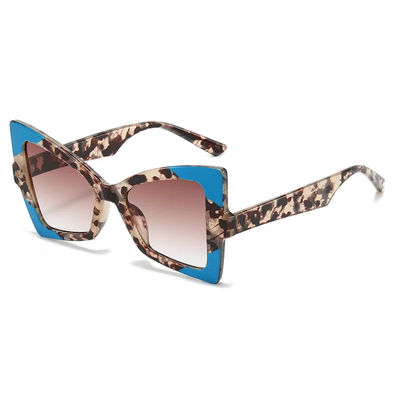 

Retro Leopard Print Gradient Cat Eye Women Sunglasses Y2K Brand Color Contrast Frame Design Punk Style Men Sun Glasses UV400