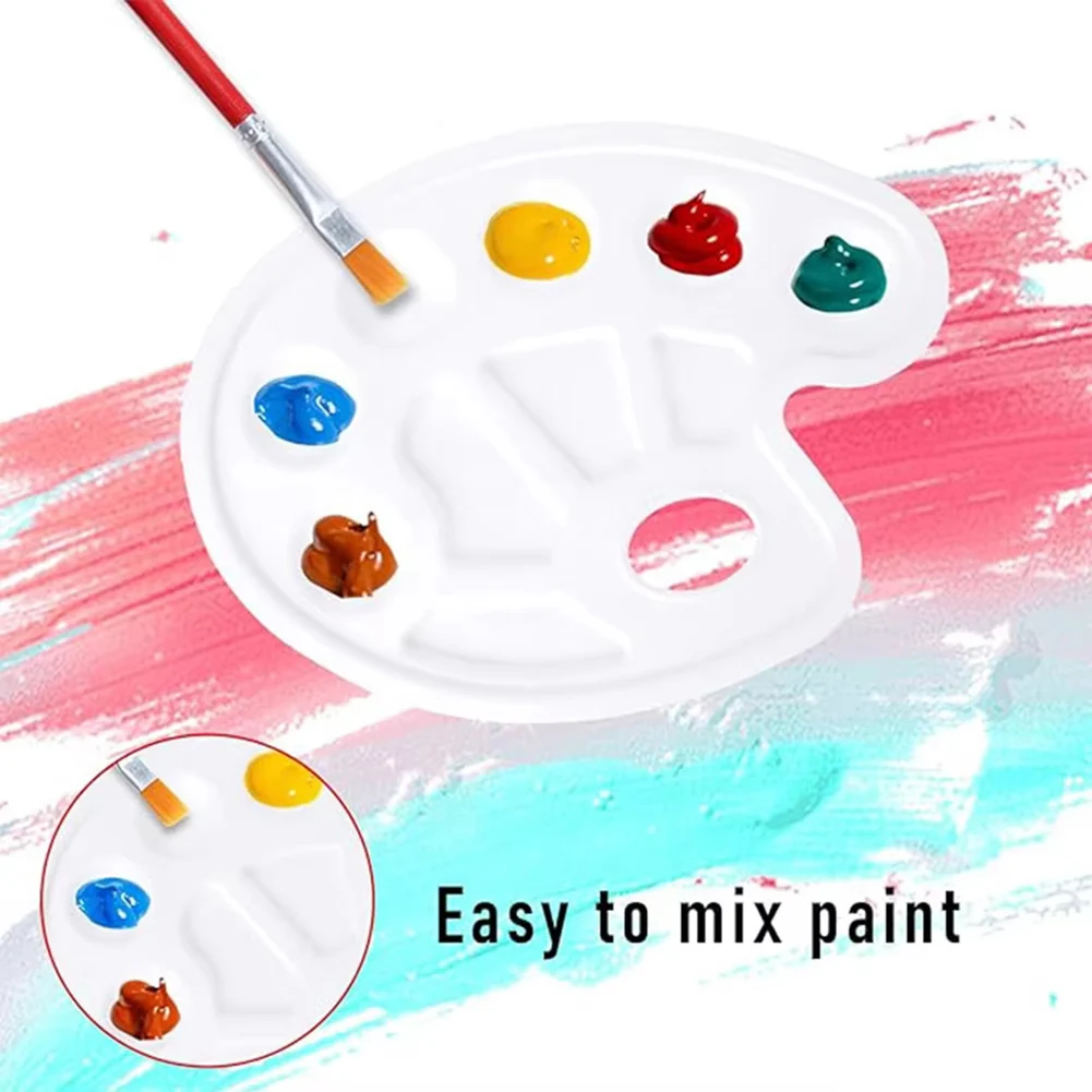 A77K 20pcs Oval Paint Palette, Plastic Paint Tray Palette, Paint Holder Tray, Plastic Paint Pallets for Craft DIY Painting