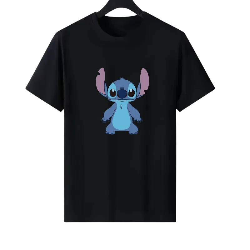 

Disney Stitch Pattern Woman Round Neck Parent-child Clothing Family Tops Ladies Cheap Y2k Short Sleeves T-Shirt Men Sweatshirts
