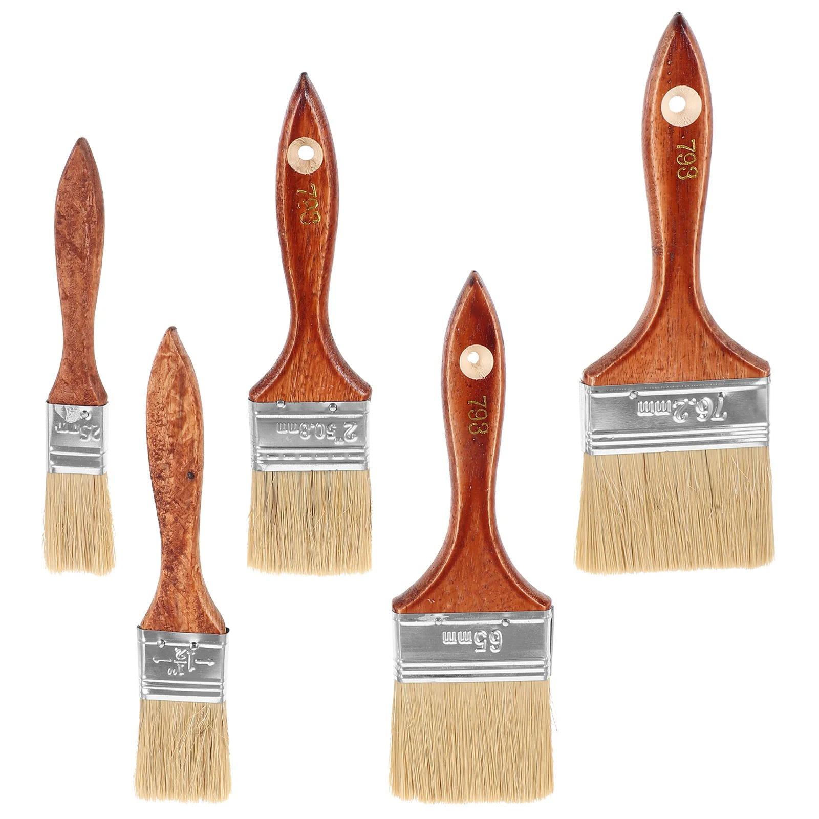 5 قطعة فرشاة الطلاء الزيتي مقبض خشبي متعدد الاستخدام الخشن أدوات الرسم على الحائط للأثاث الفني الحرفية ديكور المنزل الصناعي #2