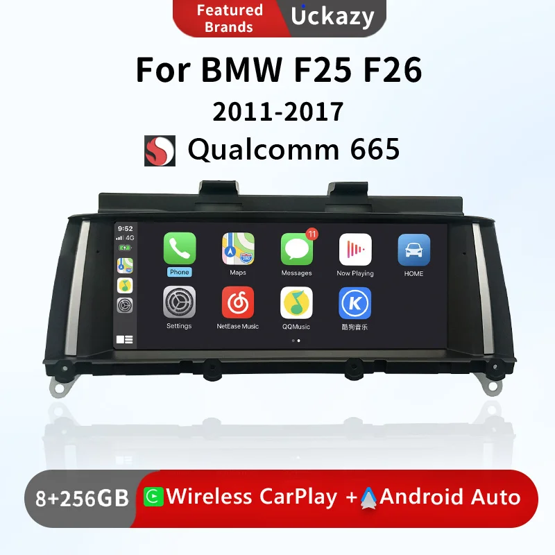 

Snapdragon 665 Wireless Carplay Android 13 Car Radio For BMW X3 F25 for BMW X4 F26 Screen Multimedia Audio Stereo Head unit GPS