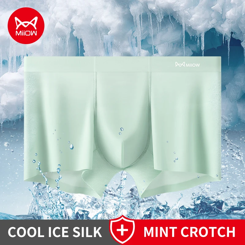 

MiiOW, 3 шт., бесшовное нейлоновое легкое мужское нижнее белье, 10А, антибактериальные мужские трусы с промежностью, мужские трусы, дышащие мужские боксеры