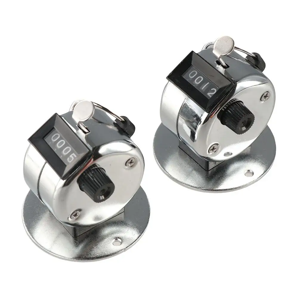 4-Digit Hand Tally Counter Thickened Metal Handheld. Manual Lap Counter Clicker Accurate with Round Base