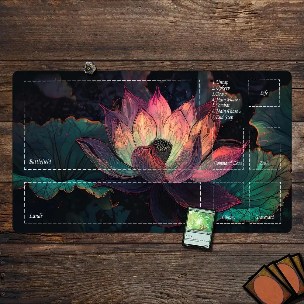 لوحة ماوس زهرة الألعاب مع دعم المعصم حصيرة مكتب الألعاب لـ MTG tcg ، حصيرة مكتب غير قابلة للانزلاق ، منصات ماوس الألعاب ، Playmat