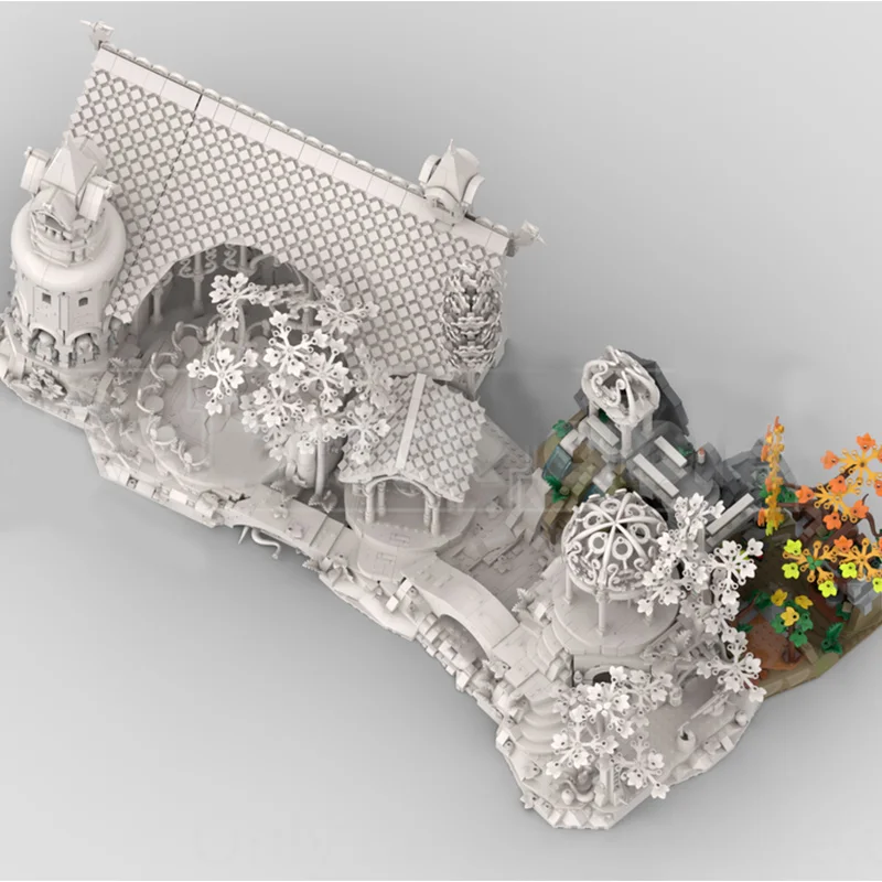 1707pcs MOC Segmento Rivendelless 3 Addon Blocos de Construção DIY Modular Senhor dos Ringsss Modelo de Exibição