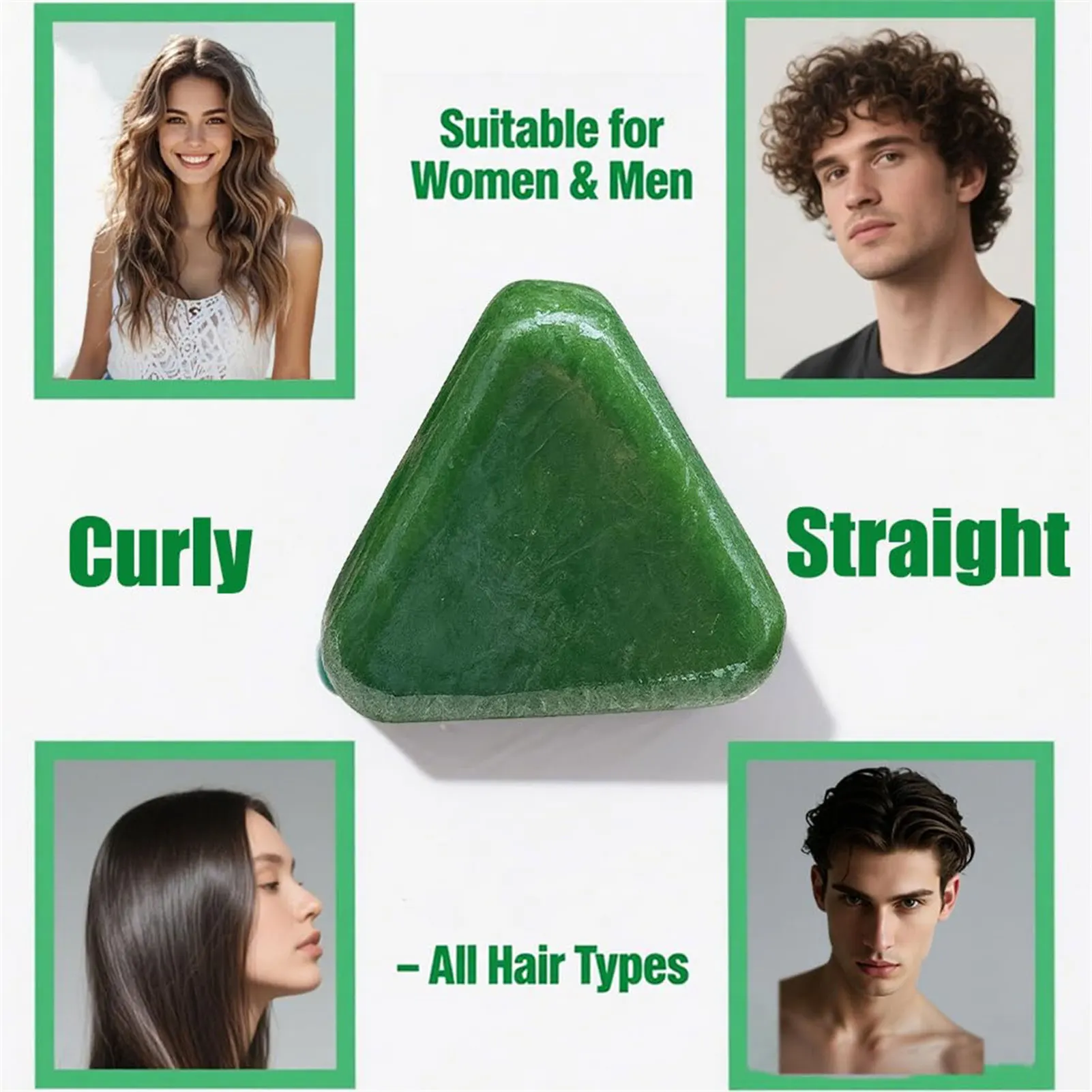 Triangle Herbal Shampoo Soap Nourishing Silicone-Free Oil Control Hair Growth Shampoo Bar For Women Bathroom Hair Care Product
